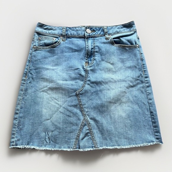 EST 1946 Denim Distressed Y2K Denim Skirt Size 8 - Picture 1 of 8